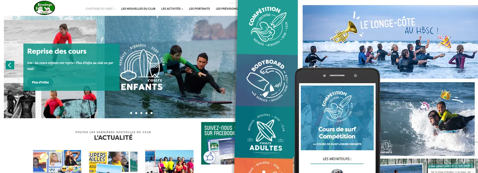 Hendaye Bidassoa Surf Club, webdesign & print