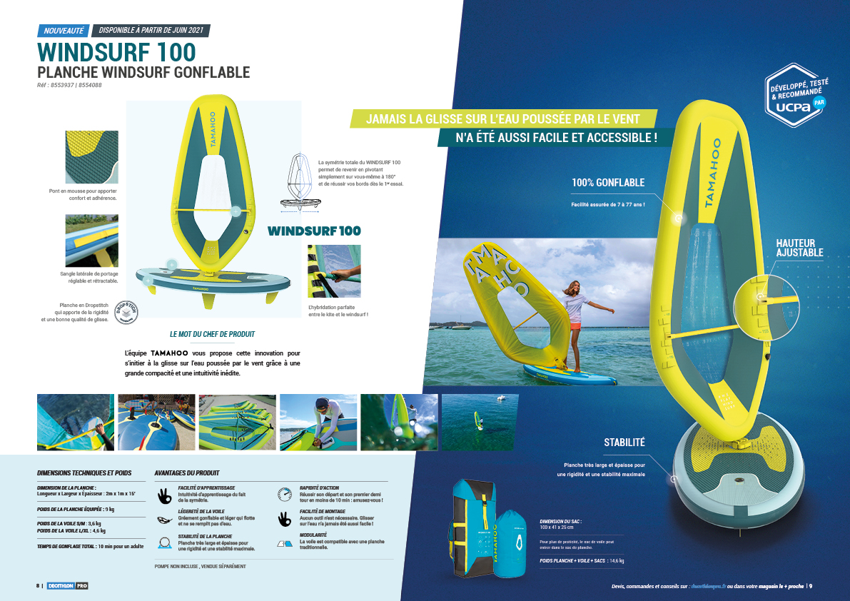 Maquette catalogue Decathlon Tribord - sports nautiques - Tamahoo Pack 100